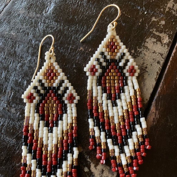 Handmade Seed Bead Earrings - Delica Mini Fringe - Picture 1 of 2